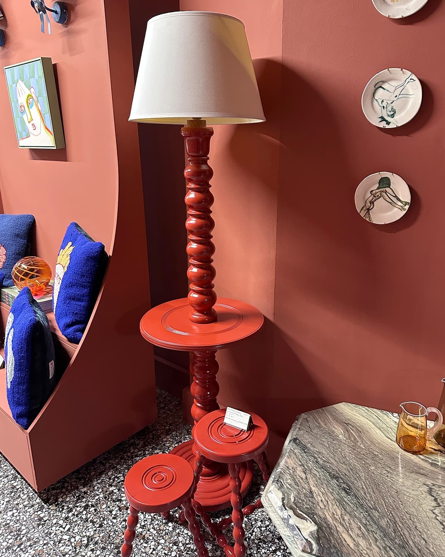 Bobbin floor lamp top